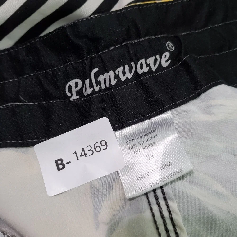 Palmwave Men Swimwear 34‎ Gray Floral Board Shorts Surf